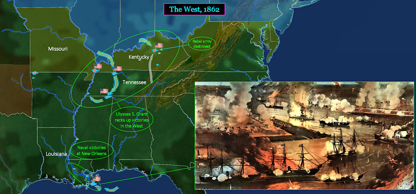 Civil War in the West, 1862 map